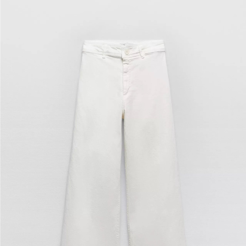 Zara Women's Cream Straight Leg Pants